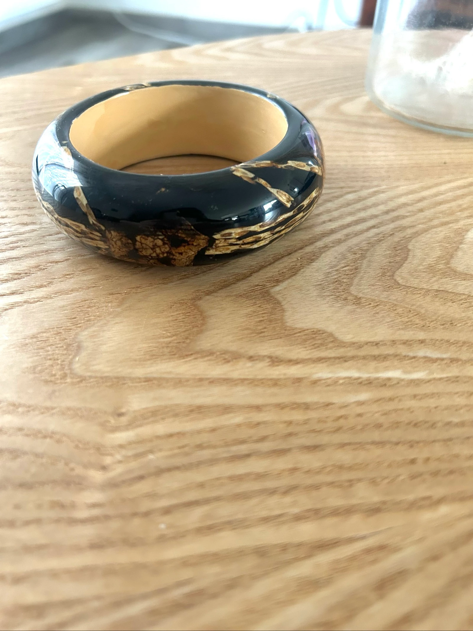 Pulseira de fantasia para encaixar marrom efeito mármore dourado – photo 5
